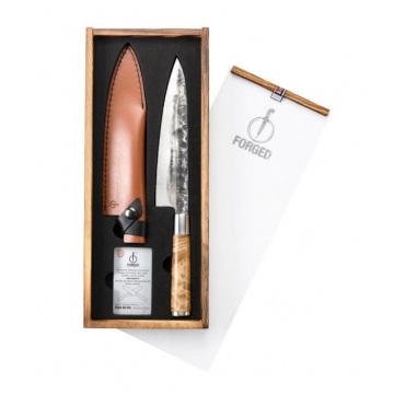 Forged VG10 kuchařský nůž 20,5 cm s koženým pouzdrem